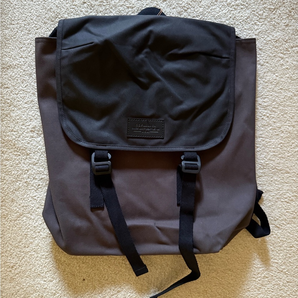 Filson Black and Gray Twill Ranger Backpack